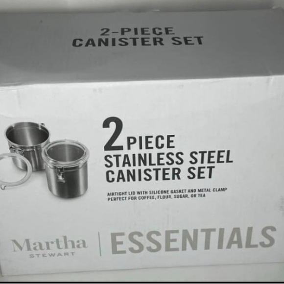 Martha Stewart Set of TWO Food Storage Canisters w/ Airtight Lid 1.5QT &… - Picture 5 of 6